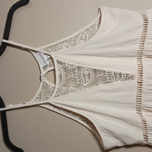 Shyanne Ivory Lace Detail Sleeveless Dress - Picture 2 of 7